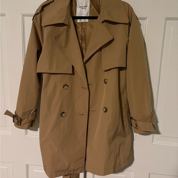 Abercrombie & Fitch Mid-Length Trench Coat Sz M - Picture 7 of 9